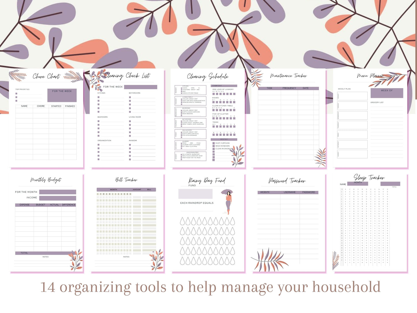 Printable Home Sweet Home Household Organizer